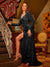 Sheath/Column V-Neck Split Side Long Sleeves Long Tight Evening Dresses