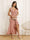 Sheath/Column V-Neck Long Asymmetrical Prom Dresses with Ruffles & Split Side
