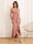 Sheath/Column V-Neck Long Asymmetrical Prom Dresses with Ruffles & Split Side