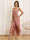 Sheath/Column V-Neck Long Asymmetrical Prom Dresses with Ruffles & Split Side