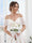 Artificial Posy Wedding Bridal Bouquets with Tulle Bowknot in Ivory