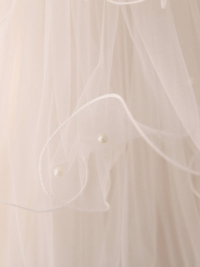 Pretty 4 Layer Tulle With Bowknot beading Wedding Veils