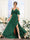 A-Line V-Neck Spaghetti Straps Short Sleeves Asymmetrical Chiffon Bridesmaid Dresses
