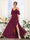 A-Line V-Neck Spaghetti Straps Short Sleeves Asymmetrical Chiffon Bridesmaid Dresses