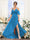 A-Line V-Neck Spaghetti Straps Short Sleeves Asymmetrical Chiffon Bridesmaid Dresses