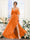 A-Line V-Neck Spaghetti Straps Short Sleeves Asymmetrical Chiffon Bridesmaid Dresses