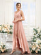 A-Line V-Neck Sleeveless Ruched Asymmetrical Chiffon Bridesmaid Dresses