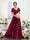 A-Line V-Neck Short Sleeves Split Side Ruched Chiffon Bridesmaid Dresses