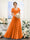 A-Line V-Neck Short Sleeves Split Side Ruched Chiffon Bridesmaid Dresses