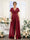 A-Line Deep V-Neck Short Sleeves Split Side Chiffon Bridesmaid Dresses