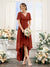 A-Line V-Neck Short Sleeves Ruched Asymmetrical Chiffon Bridesmaid Dresses