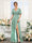 A-Line V-Neck Short Sleeves Split Side Ruffles Chiffon Bridesmaid Dresses