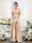 A-Line V-Neck Short Sleeves Split Side Ruffles Chiffon Bridesmaid Dresses