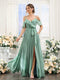 A-Line V-Neck Spaghetti Straps Chiffon Bridesmaid Dresses with Pockets