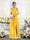 A-Line V-Neck Spaghetti Straps Chiffon Bridesmaid Dresses with Pockets