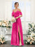 A-Line V-Neck Spaghetti Straps Chiffon Bridesmaid Dresses with Pockets
