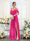 A-Line V-Neck Spaghetti Straps Chiffon Bridesmaid Dresses with Pockets