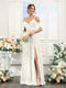 A-Line V-Neck Spaghetti Straps Chiffon Bridesmaid Dresses with Pockets