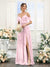 A-Line V-Neck Spaghetti Straps Chiffon Bridesmaid Dresses with Pockets