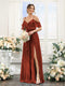 A-Line V-Neck Spaghetti Straps Chiffon Bridesmaid Dresses with Pockets