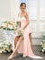 Sheath/Column One-Shoulder Sleeveless Split Side High Low Silk Satin Bridesmaid Dresses