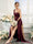 Sheath/Column One-Shoulder Sleeveless Split Side High Low Silk Satin Bridesmaid Dresses