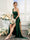 Sheath/Column One-Shoulder Sleeveless Split Side High Low Silk Satin Bridesmaid Dresses