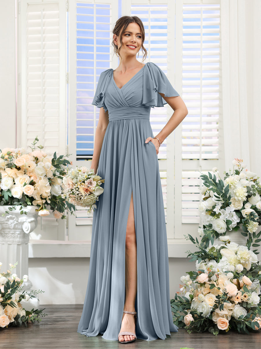 blue and grey bridesmaid dresses Long Chiffon Off-the-Shoulder Sweetheart Dress Wi – BIZTUNNEL cocktail parties Navy Bridesmaid Dresses and Gray