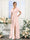 A-Line V-Neck Short Sleeves Split Side Chiffon Bridesmaid Dresses with Pockets