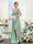 A-Line V-Neck Spaghetti Straps Short Sleeves Split Side Chiffon Bridesmaid Dresses