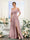 A-Line V-Neck Spaghetti Straps Short Sleeves Split Side Chiffon Bridesmaid Dresses