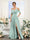 A-Line V-Neck Spaghetti Straps Short Sleeves Split Side Chiffon Bridesmaid Dresses