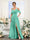 A-Line V-Neck Spaghetti Straps Short Sleeves Split Side Chiffon Bridesmaid Dresses