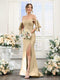 Mermaid Off-the-Shoulder Sleeveless Split Side Silk Satin Bridesmaid Dresses