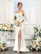 Mermaid Off-the-Shoulder Sleeveless Split Side Silk Satin Bridesmaid Dresses