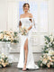 Mermaid Off-the-Shoulder Sleeveless Split Side Silk Satin Bridesmaid Dresses