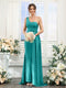 Sheath/Column One-Shoulder Sleeveless Ruched Silk Satin Bridesmaid Dresses