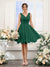 A-Line V-Neck Sleeveless Ruched Chiffon Short Bridesmaid Dresses