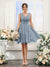 A-Line V-Neck Sleeveless Ruched Chiffon Short Bridesmaid Dresses