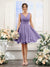 A-Line V-Neck Sleeveless Ruched Chiffon Short Bridesmaid Dresses