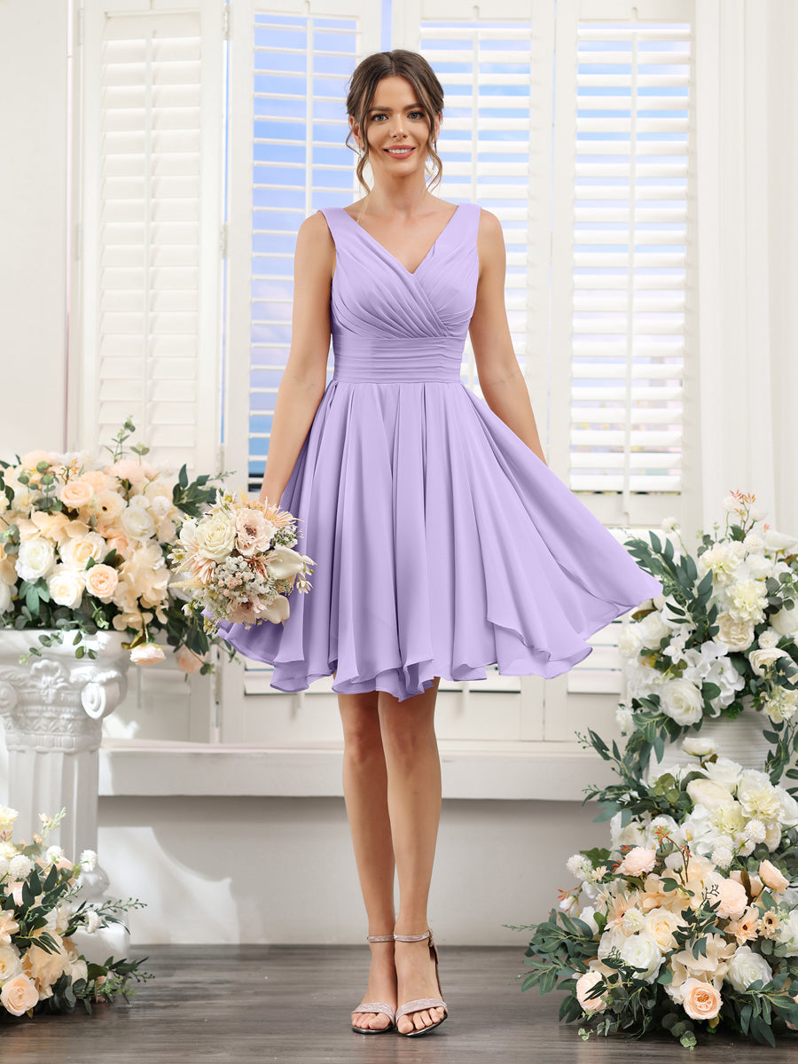 Lilac bridesmaid dresses short store