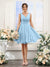 A-Line V-Neck Sleeveless Ruched Chiffon Short Bridesmaid Dresses