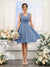 A-Line V-Neck Sleeveless Ruched Chiffon Short Bridesmaid Dresses