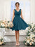 A-Line V-Neck Sleeveless Ruched Chiffon Short Bridesmaid Dresses