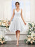 A-Line V-Neck Ruched Sleeveless Short Chiffon Bridesmaid Dresses