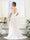 A-Line Spaghetti Straps Short Sleeves Long Lace Wedding Dresses