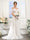 A-Line Spaghetti Straps Short Sleeves Long Lace Wedding Dresses
