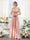 A-Line V-Neck Spaghetti Straps Split Side Floor-Length Chiffon Bridesmaid Dresses