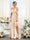 A-Line V-Neck Spaghetti Straps Split Side Floor-Length Chiffon Bridesmaid Dresses