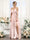 A-Line V-Neck Spaghetti Straps Split Side Floor-Length Chiffon Bridesmaid Dresses